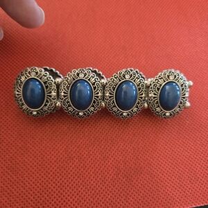 Elegant Silver and Blue Vintage Earrings